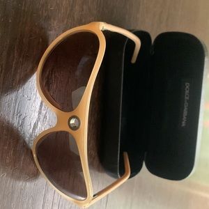 Dolce & Gabbana Tan/Beige Aviators with Original Black Clamshell Case